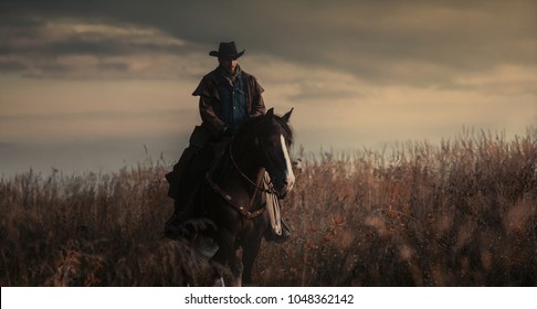 retrato de vaquero occidental