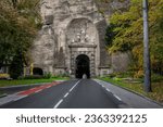 Western Entrance of Neutor Road Tunnel (or Sigmundstor) - Text is a dedicatory to God and the martyr Sigismund - Salzburg, Austria
