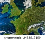 Western Europe.  Elements of this image furnished by NASA.