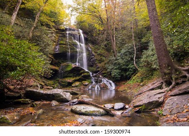 Western North Carolina Waterfall by the name of Catabwa Falls near Asheville, North Carolina