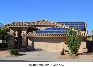 Western Ranch Style House With Solar Panels