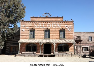 Western style saloon in an old American town