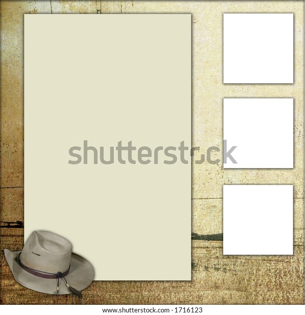 Western Theme Square Frame Scrapbook Templateinsert Stock Photo (Edit ...