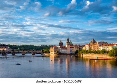 The western tower of the Charles Bridge with view to Prague Castle