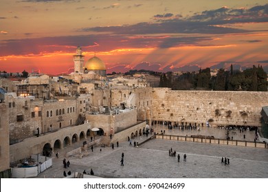 Western Wall at the Dome Of The Rock on the Temple Mount in Jerusalem, Israel