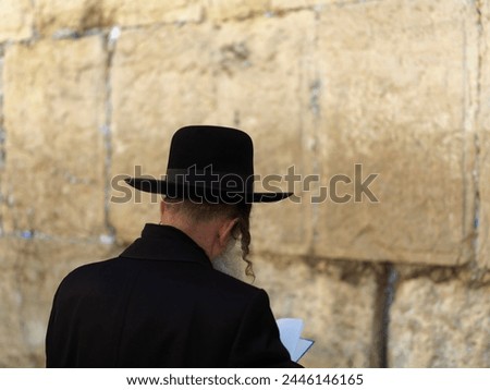 Western Wall (Wailing Wall) with worshipper, Jerusalem, Israel, Middle East