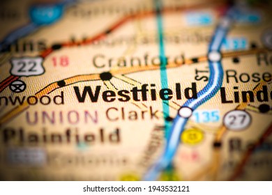 Westfield. New Jersey. USA On A Geography Map