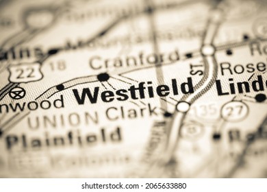 Westfield. New Jersey. USA On A Geography Map