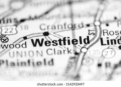 Westfield. New Jersey. USA On A Geography Map