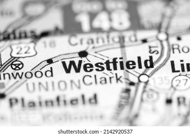 Westfield. New Jersey. USA On A Geography Map