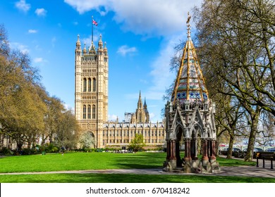 Westminster Abbey Viewed From Victoria Tower Gardens, London, UK.