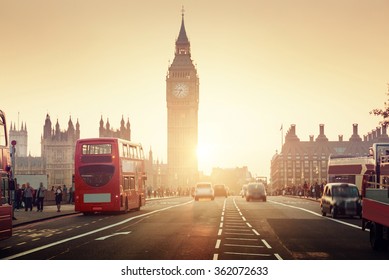 Westminster Bridge at sunset, London, UK - Shutterstock ID 362072633