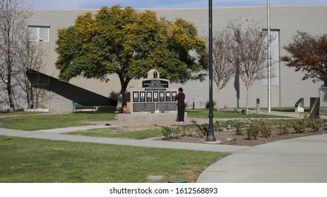 Westminster, California / USA - 1/7/2020 : Elder Vietnamese Woman Praying At A Vietnam War Memorial Park Before Tet Lunar New Year 2020