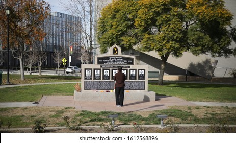 Westminster, California / USA - 1/7/2020 : Elder Vietnamese Woman Praying At A Vietnam War Memorial Park Before Tet Lunar New Year 2020