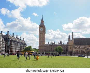 Westminster, Central London, Summer 2016: [ Elizabeth Tower With Big Ben Bell Inside, Palace Of Westminster ]