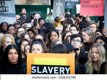 Westminster, London, UK. October 19th 2019. Young People Gather In London To Raise Awareness Of Modern Day Slavery Across The World. 