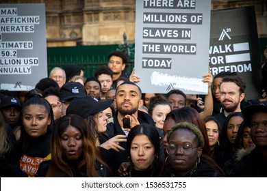 Westminster, London, UK. October 19th 2019. Young People Gather In London To Raise Awareness Of Modern Day Slavery Across The World. 