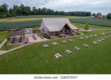 WESTMINSTER, MARYLAND - AUGUST 15 2021: Aerial View Of The Old Westminster Winery In Westminster, MD.