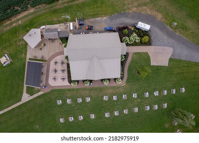 WESTMINSTER, MARYLAND - AUGUST 15 2021: Aerial View Of The Old Westminster Winery In Westminster, MD.