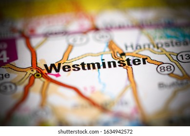 Westminster. Maryland. USA On A Geography Map