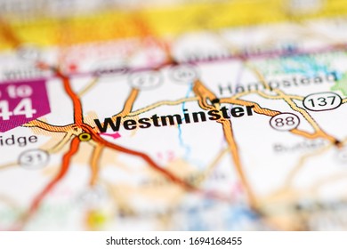 Westminster. Maryland. USA On A Geography Map