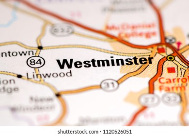 Westminster. Maryland. USA On A Map