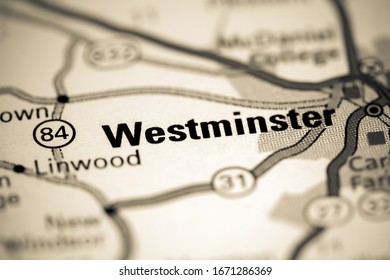 Westminster. Maryland. USA On A Map