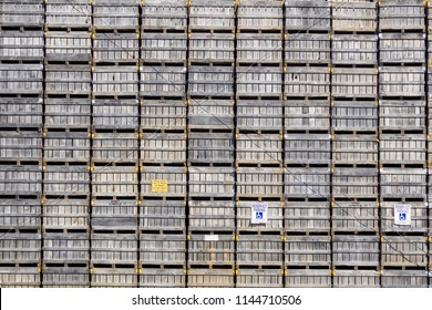 Westminster,MD, USA. 24.07.2018.fruit Containers On The Baugher's Farm.