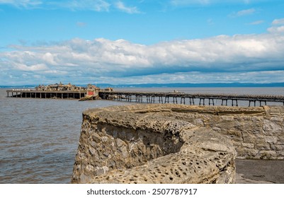 Weston super mare, uk. 07-10-24. Birrnbeck pier in North Somerset showing the pier before renovation.  - Powered by Shutterstock