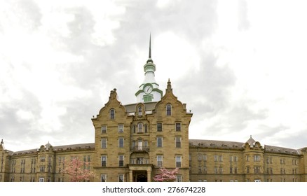 Weston, WV, USA - May 2, 2015:  Exterior view of Trans-Allegheny Lunatic Asylum main building