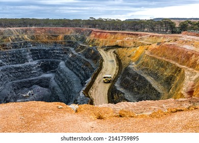 Westonia Western Australia - July 9, 2021: Lookout Over The Edna May Mine Gold Mine.