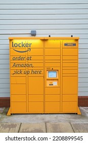 WESTON-SUPER-MARE, UK - JANUARY 18, 2020: An Amazon Parcel Delivery Locker