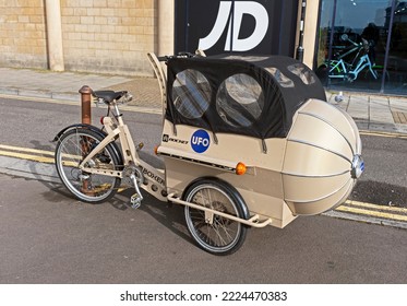 WESTON-SUPER-MARE, UK - OCTOBER 16, 2022: A Boxer Rocket Cargo Tricycle