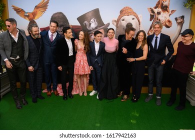 WESTWOOD, CA / USA - JANUARY 11, 2020: John Cena, Michael Sheen, Donna Langley, Carmel Laniado, Harry Collett, Susan Downey, Stephen Gaghan, Danny Elfman,  Rami Malek, Selena Gome