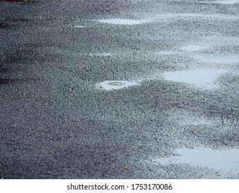 Wet Asphalt Road After Rain 