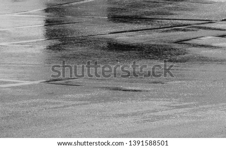 wet asphalt road at after rain