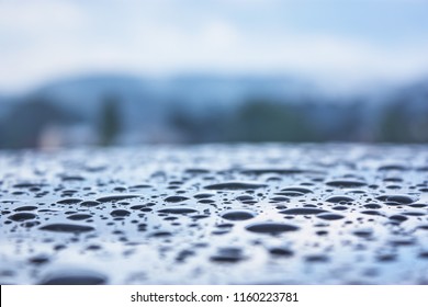 Wet Car Surface After The Rain