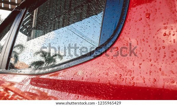 Wet Car Surface with foam\
bubble.