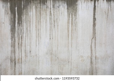 Wet Concrete Wall At Rainy Day