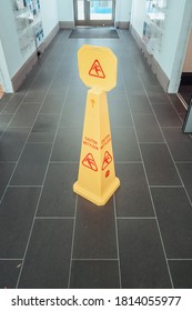 Wet Floor Caution Sigh In Building