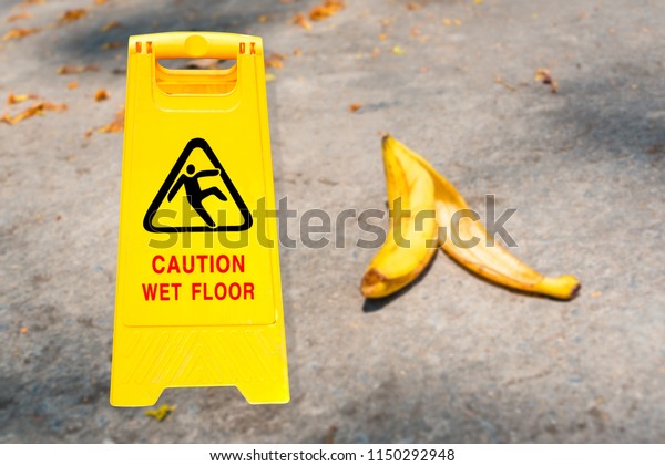 Wet Floor Caution Sign On Floor Signs Symbols Objects