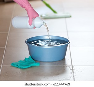 wet floor cleaning - Shutterstock ID 611444963