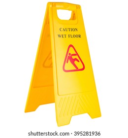 Wet Floor Warning Sign, Isolated