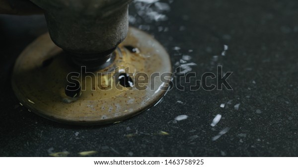 Wet Grinding Terrazzo Concrete Countertop Stock Photo Edit Now