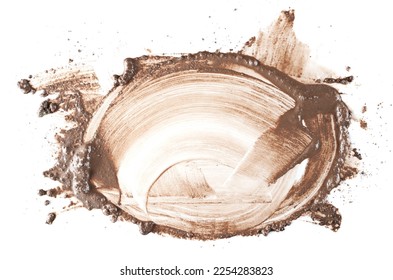Wet mud frame, stains texture isolated on white background, top view and clipping path - Shutterstock ID 2254283823