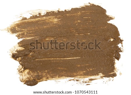 Wet mud isolated on white background, top view