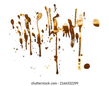 Wet mud, stains texture isolated on white, top view and clipping path