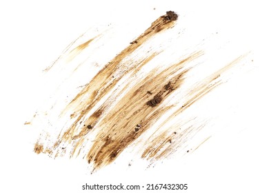 Wet mud, stains texture isolated on white, top view and clipping path - Shutterstock ID 2167432305