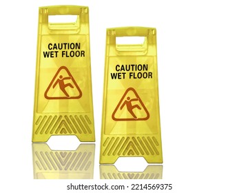 Wet And Slippery Floor Sign Isolated On White Background