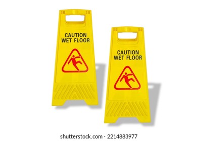 Wet And Slippery Floor Sign Isolated On White Background